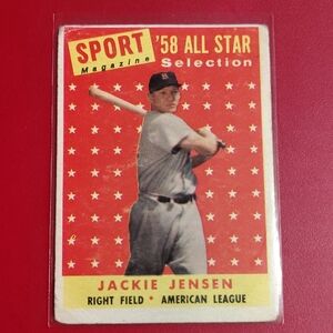 Jackie Jenson 1958 #489 Topps Sport Magazine All Star Boston Red Sox Baseball